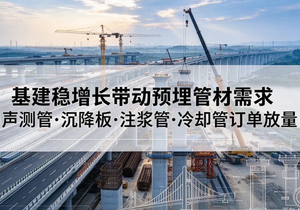 临潭基建稳增长带动预埋监测管材需求，声测管、沉降板、注浆管订单持续放量